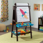 Tabla ajustabila Art Novelty multifunctionala de scris si pictat cu stocare - Sevalet pictura 3 in 1 Espresso Easel Kidkraft